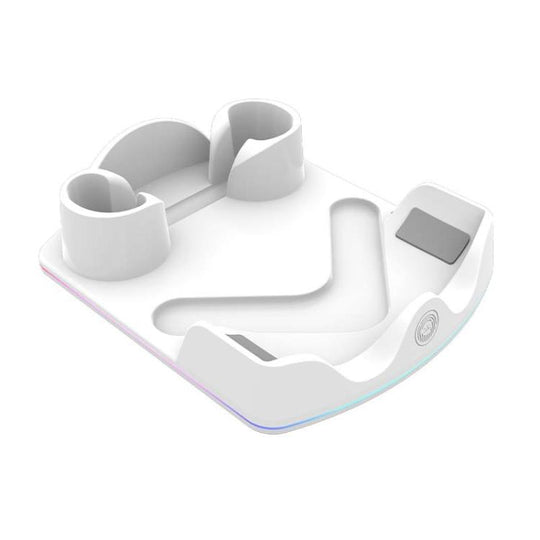 For Meta Quest 3S / 3 / 2 iplay HBV-641 Handle Storage Rack VR Headset Charging Stand With LED Light(White)