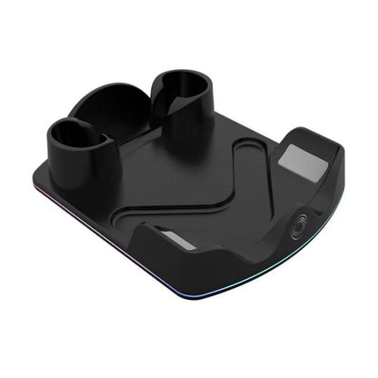 For Meta Quest 3S / 3 / 2 iplay HBV-641 Handle Storage Rack VR Headset Charging Stand With LED Light(Black) - VR Accessories by iplay | Online Shopping UK | buy2fix