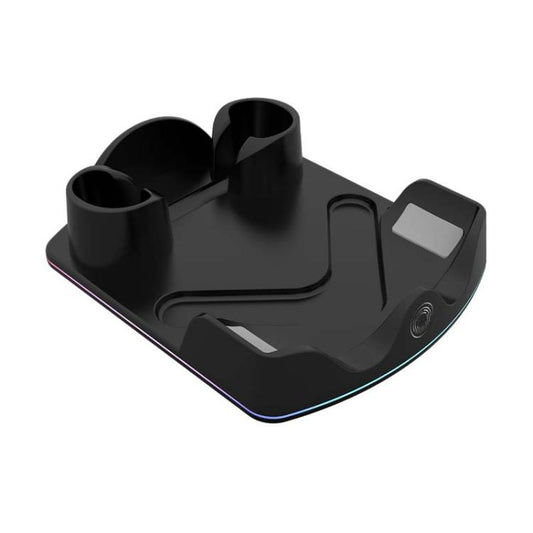 For Meta Quest 3S / 3 / 2 iplay HBV-641 Handle Storage Rack VR Headset Charging Stand With LED Light(Black) - VR Accessories by iplay | Online Shopping UK | buy2fix