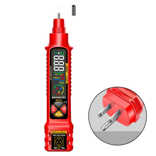 ANENG Multi-Function Power Socket Digital Phase Meter(Red US Plug)