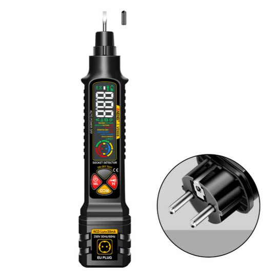 ANENG Multi-Function Power Socket Digital Phase Meter(Black EU Plug)