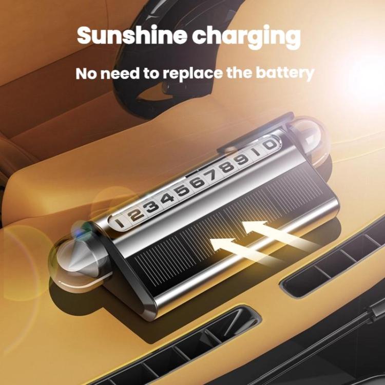 Solar Charging LED Light Temporary Parking Sign Safety Hammer(Black) - Parking Card by buy2fix | Online Shopping UK | buy2fix