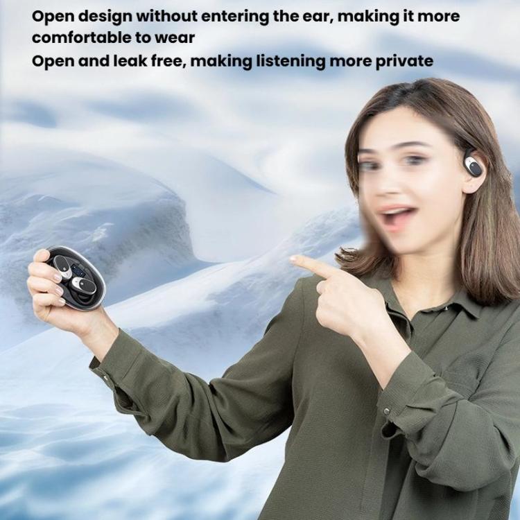 Air Conduction Bluetooth Earphones With Transparent Digital Display Case(Skin Color) - Bluetooth Earphone by buy2fix | Online Shopping UK | buy2fix
