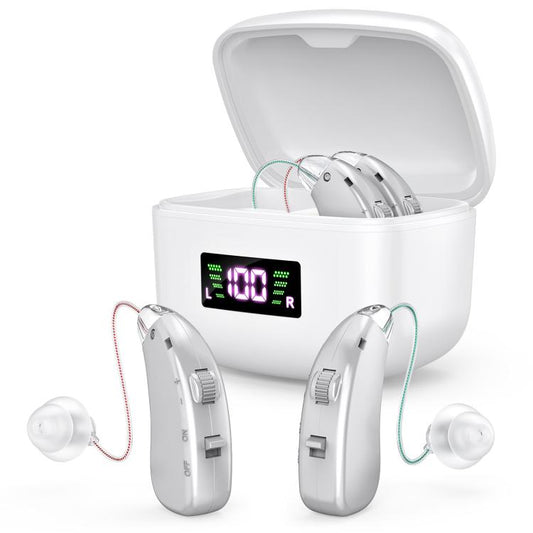 Sound Amplifying Hearing Aid With Magnetic Charging Case(Silver) - Hearing Aids by buy2fix | Online Shopping UK | buy2fix