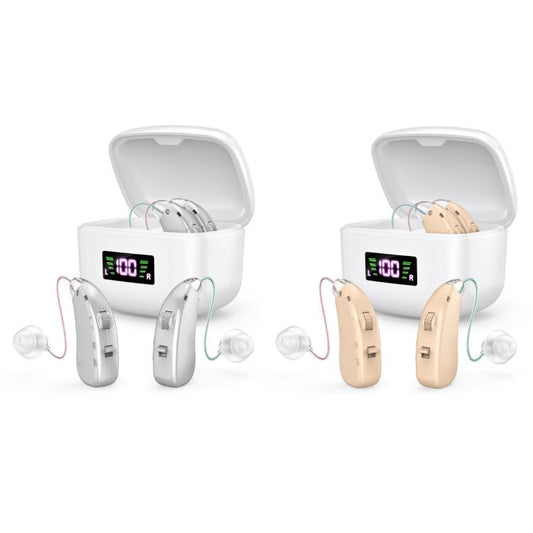 Sound Amplifying Hearing Aid With Magnetic Charging Case(Silver) - Hearing Aids by buy2fix | Online Shopping UK | buy2fix