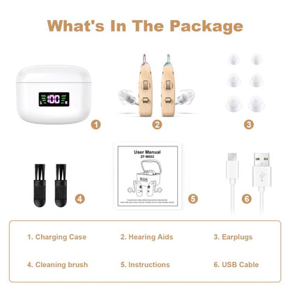 Sound Amplifying Hearing Aid With Magnetic Charging Case(Skin Color) - Hearing Aids by buy2fix | Online Shopping UK | buy2fix