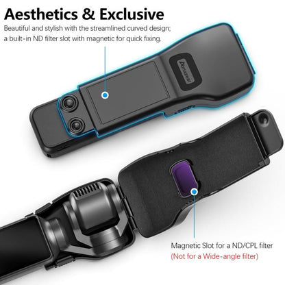 For DJI Osmo Pocket 3 Amazear Protective Case All-in-One Anti-Scratch Cover with Built-in Filter Slot(Black) - Case & Bags by Amazear | Online Shopping UK | buy2fix