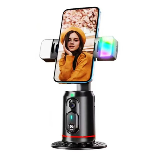 Smart AI Face Recognition Panoramic Tracking Anti-Shake Mobile Phone Gimbal(Q02 With Dual Fill Lights + Remote Control)