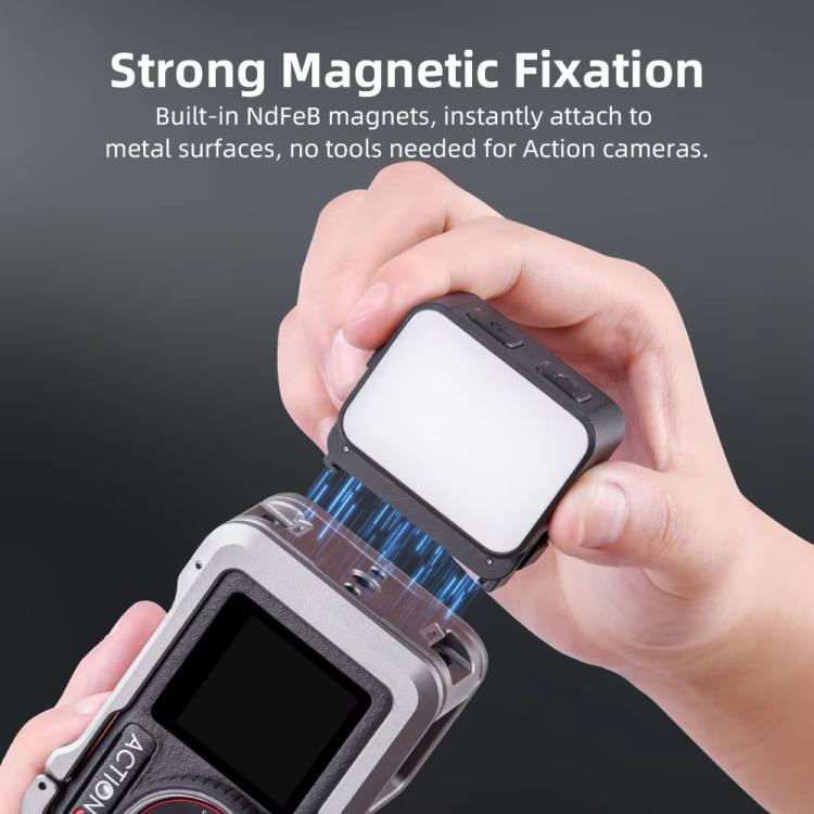 For DJI Action 5 Pro/ Action 4 Flymile 20 LEDs Magnetic Fill Light Rechargeable Video Light 3000K/4440K/8700K Adjustable(Black) - Other by Flymile | Online Shopping UK | buy2fix
