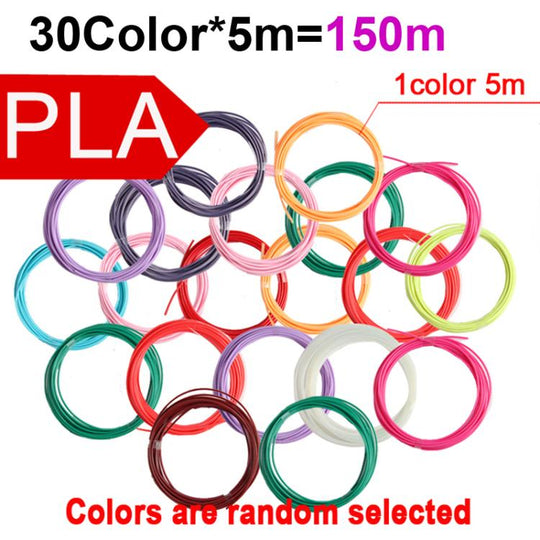 150m 30 Colors x 5m PLA 3D Printer Filament 1.75mm Multicolor Filament Bundle for 3D Pen & Crafting