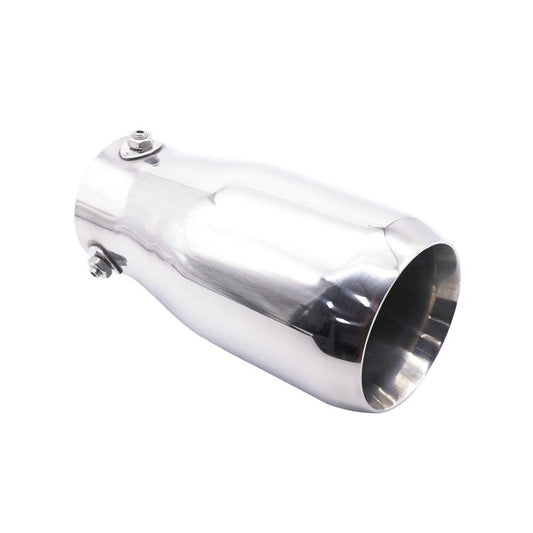 76MM Automotive Stainless Steel Double-layer Muffler Exhaust Pipe(Silver) - Exhaust Pipes by buy2fix | Online Shopping UK | buy2fix