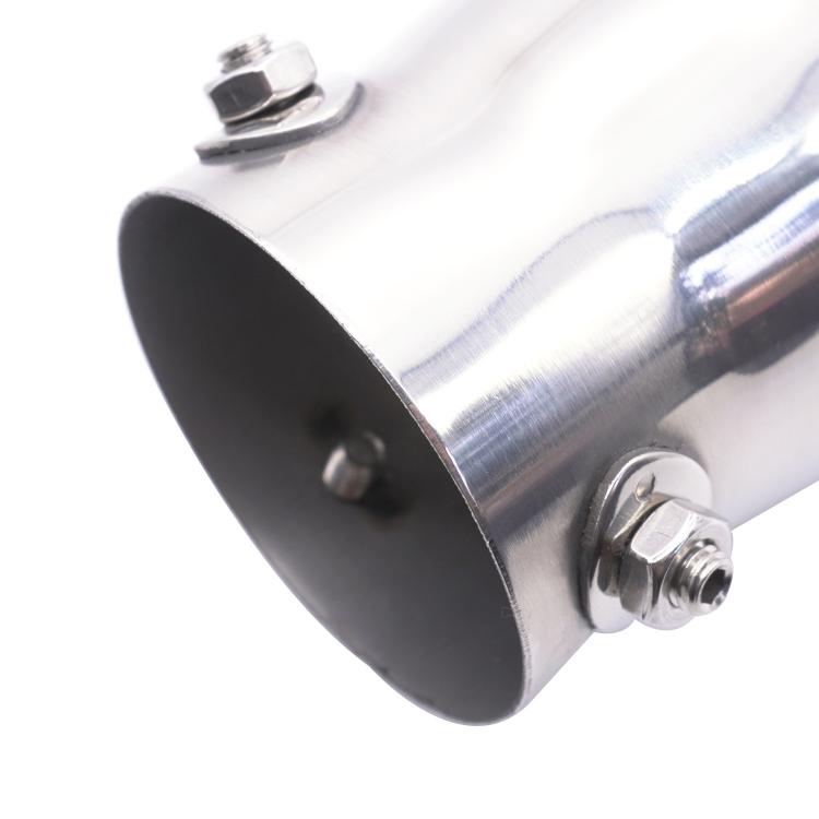 76MM Automotive Stainless Steel Double-layer Muffler Exhaust Pipe(Silver) - Exhaust Pipes by buy2fix | Online Shopping UK | buy2fix