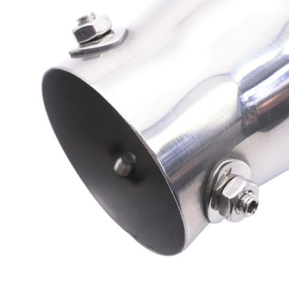 76MM Automotive Stainless Steel Double-layer Muffler Exhaust Pipe(Silver) - Exhaust Pipes by buy2fix | Online Shopping UK | buy2fix