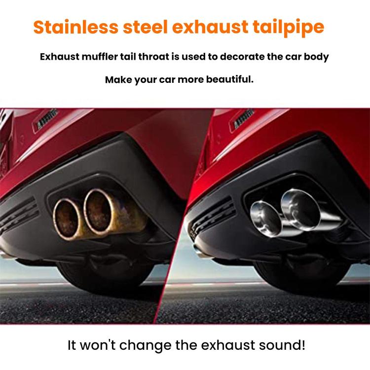 76MM Automotive Stainless Steel Double-layer Muffler Exhaust Pipe(Blue Plated) - Exhaust Pipes by buy2fix | Online Shopping UK | buy2fix