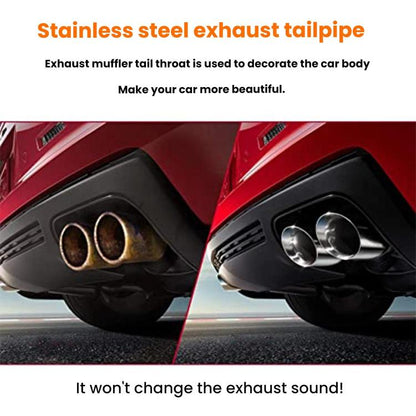 76MM Automotive Stainless Steel Double-layer Muffler Exhaust Pipe(Blue Plated) - Exhaust Pipes by buy2fix | Online Shopping UK | buy2fix