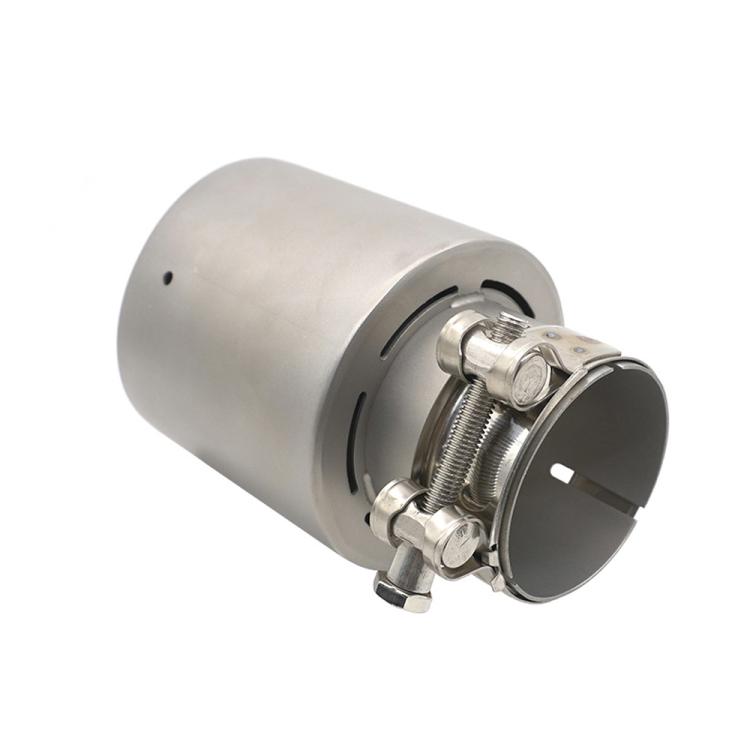 Car Inclined Stainless Steel Muffler Exhaust Pipe, Size: 76x114mm Silver - Exhaust Pipes by buy2fix | Online Shopping UK | buy2fix