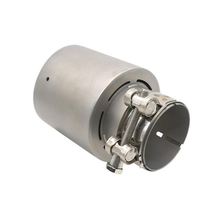 Car Inclined Stainless Steel Muffler Exhaust Pipe, Size: 76x114mm Silver - Exhaust Pipes by buy2fix | Online Shopping UK | buy2fix
