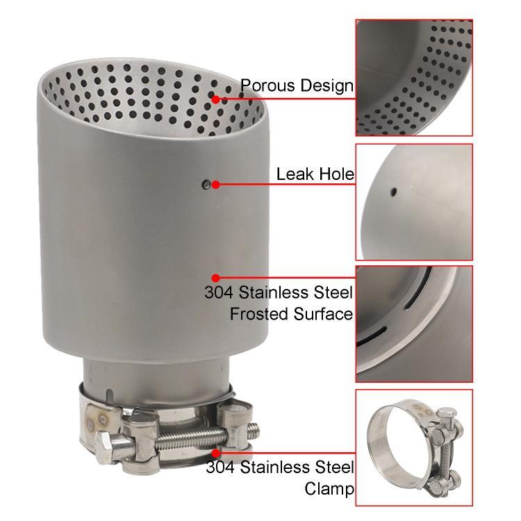 Car Inclined Stainless Steel Muffler Exhaust Pipe, Size: 76x101mm Black - Exhaust Pipes by buy2fix | Online Shopping UK | buy2fix