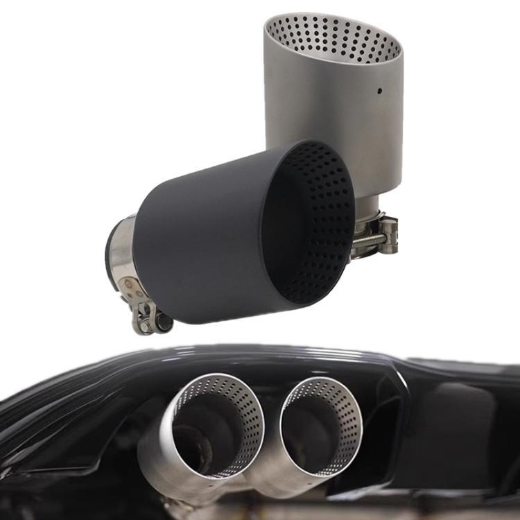 Car Inclined Stainless Steel Muffler Exhaust Pipe, Size: 76x101mm Black - Exhaust Pipes by buy2fix | Online Shopping UK | buy2fix