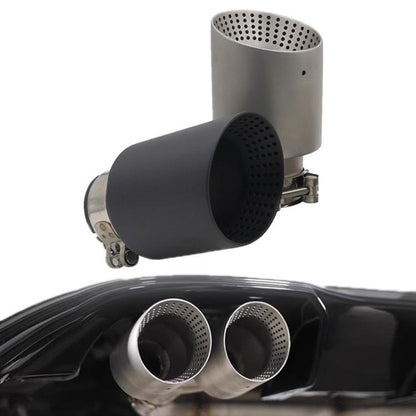 Car Inclined Stainless Steel Muffler Exhaust Pipe, Size: 76x101mm Black - Exhaust Pipes by buy2fix | Online Shopping UK | buy2fix
