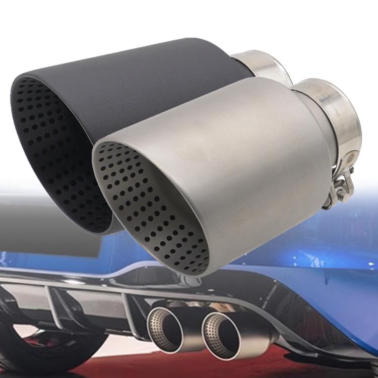 Car Inclined Stainless Steel Muffler Exhaust Pipe, Size: 76x101mm Black - Exhaust Pipes by buy2fix | Online Shopping UK | buy2fix