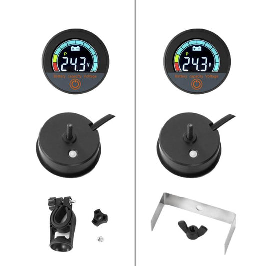 DC 8-100V Lithium Lead-acid Battery Circular Digital Display Meter, Specification: Embedded Installation - Electrical Instruments by buy2fix | Online Shopping UK | buy2fix