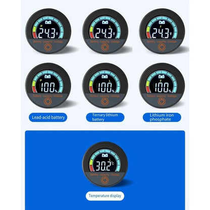 DC 8-100V Lithium Lead-acid Battery Circular Digital Display Meter, Specification: Handlebar Installation - Electrical Instruments by buy2fix | Online Shopping UK | buy2fix