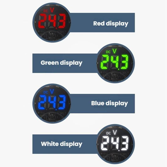 LED Digital Display Circular Voltage Meter, Color: White DC 7-120V - Clocks & Car Meters by buy2fix | Online Shopping UK | buy2fix