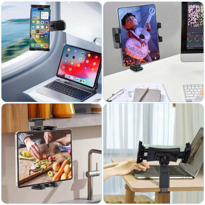 Multifunctional Travel Mobile Phone Tablet Desktop Stand Rotating Fixed Clip(Black) - Desktop Holder by buy2fix | Online Shopping UK | buy2fix