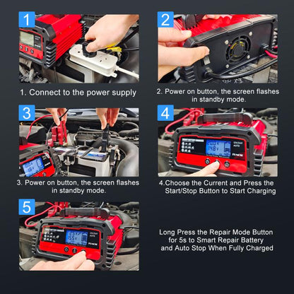DMD 12V/24V Universal Intelligent Pulse Repair Battery Charger(EU Plug) - Battery Charger by buy2fix | Online Shopping UK | buy2fix