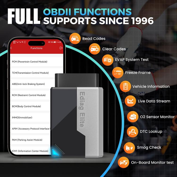 KINGBOLEN Ediag Elite Car Fault OBD2 Multilingual Detector(KBLJ05) - Code Readers & Scan Tools by KINGBOLEN | Online Shopping UK | buy2fix