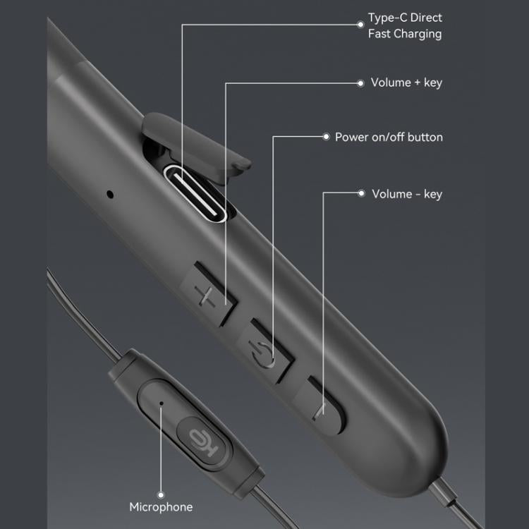 Neckband Bluetooth Hearing Amplifier For Seniors Semi-In-Ear Design With Digital Sound Chip, Long-Lasting Battery(Black) - Hearing Aids by buy2fix | Online Shopping UK | buy2fix
