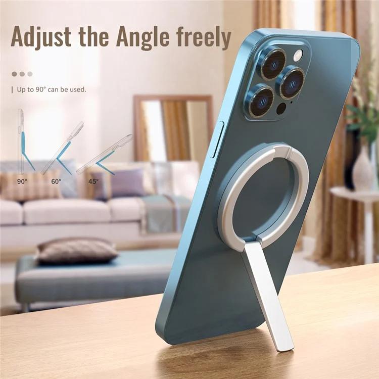 AhaStyle WG74 MagSafe Magnetic Suction Mount Portable Foldable Phone Stand(Silver) - Ring Holder by AhaStyle | Online Shopping UK | buy2fix