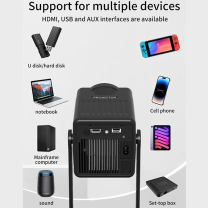 K300 Home 1080P Wireless Projector Mini 4K HD Smart Projector EU Plug(White) - Mini Projector by buy2fix | Online Shopping UK | buy2fix