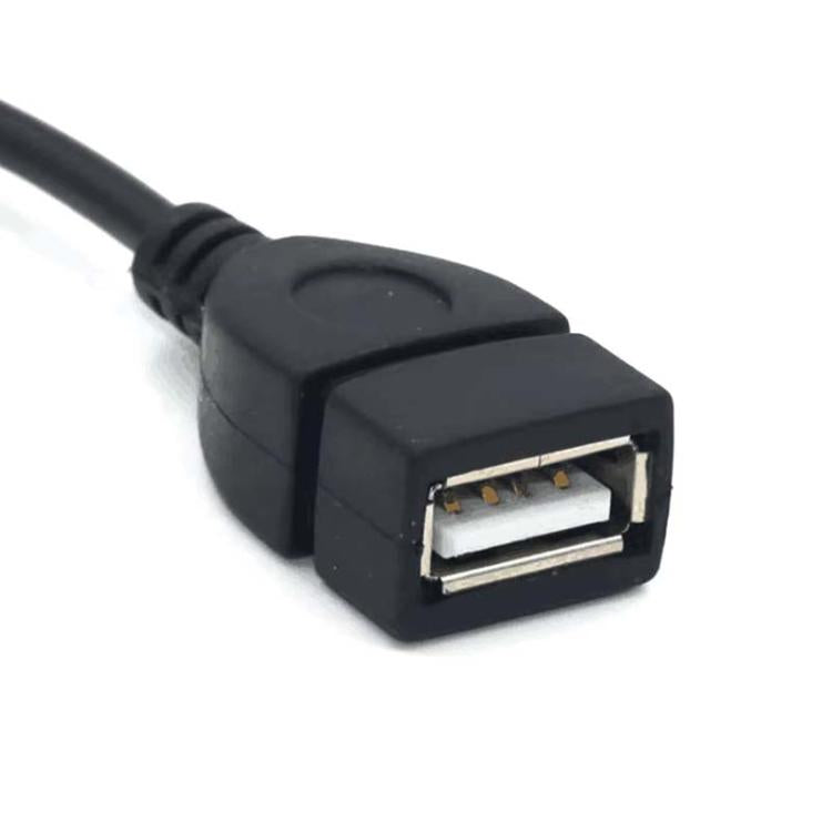 10pcs 3.5mm Male Round Head To USB 2.0 Female USB Disk Car MP3 Data Transmission Cable(Black) - DIY Cables by buy2fix | Online Shopping UK | buy2fix