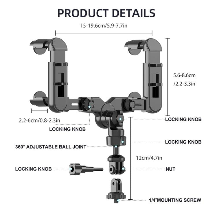 Car Rearview Mirror Bracket Camera Mobile Phone Fixing Base Accessories(With Phone Clip) - Universal Car Holders by buy2fix | Online Shopping UK | buy2fix