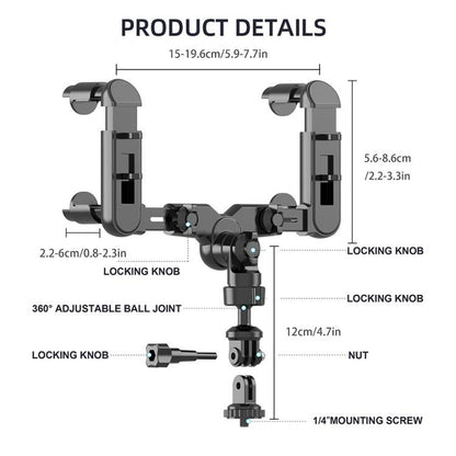Car Rearview Mirror Bracket Camera Mobile Phone Fixing Base Accessories(With Phone Clip) - Universal Car Holders by buy2fix | Online Shopping UK | buy2fix