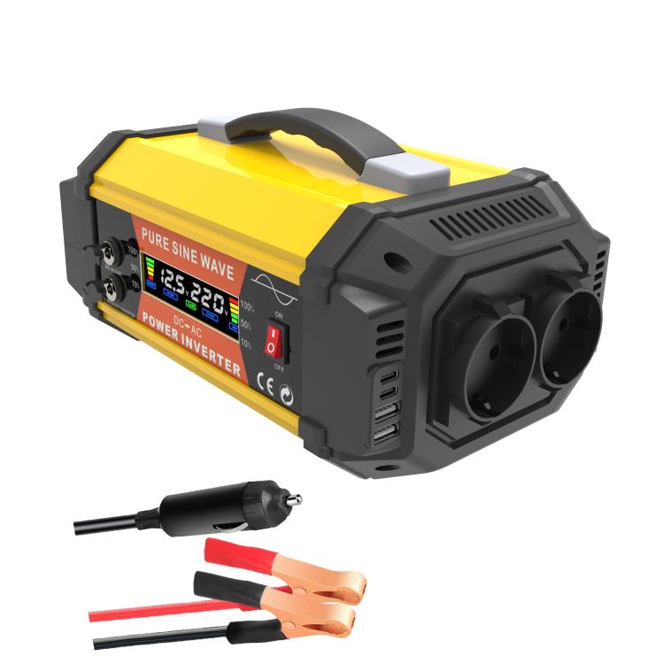 Gurxun Pure Sine Wave Inverter With Dual AC Outlets 2 USB + 2 Type-C Ports Car Power Converter, Spec: PQ800W EU Plug - Pure Sine Wave by Gurxun | Online Shopping UK | buy2fix