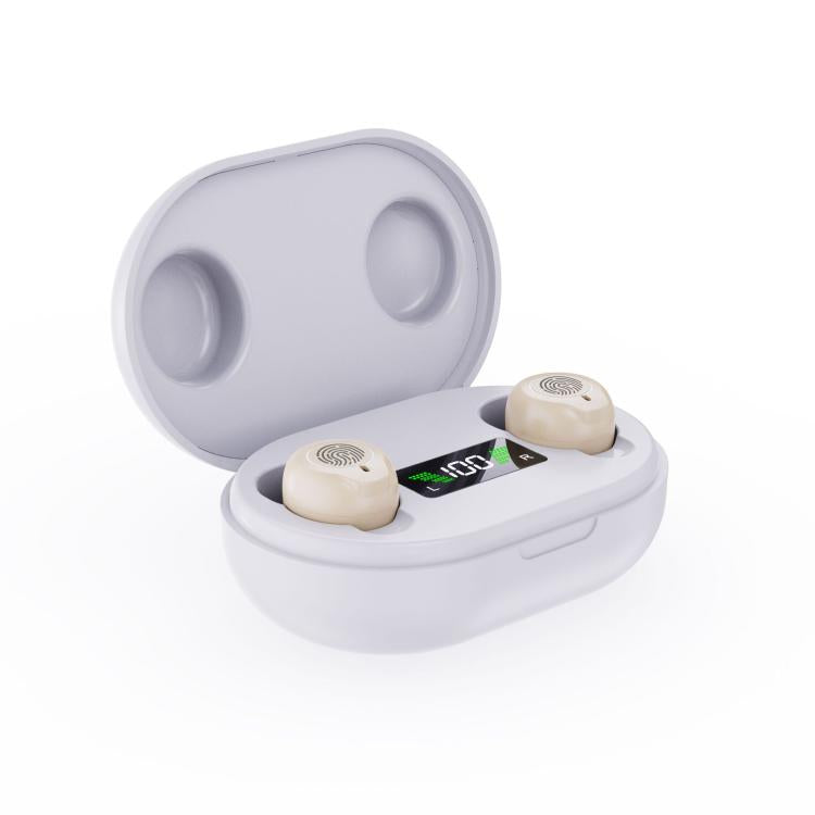 Wireless Invisible Hearing Aid With Digital Display Charging Case & Touch Control Skin Color +White Case - Hearing Aids by buy2fix | Online Shopping UK | buy2fix