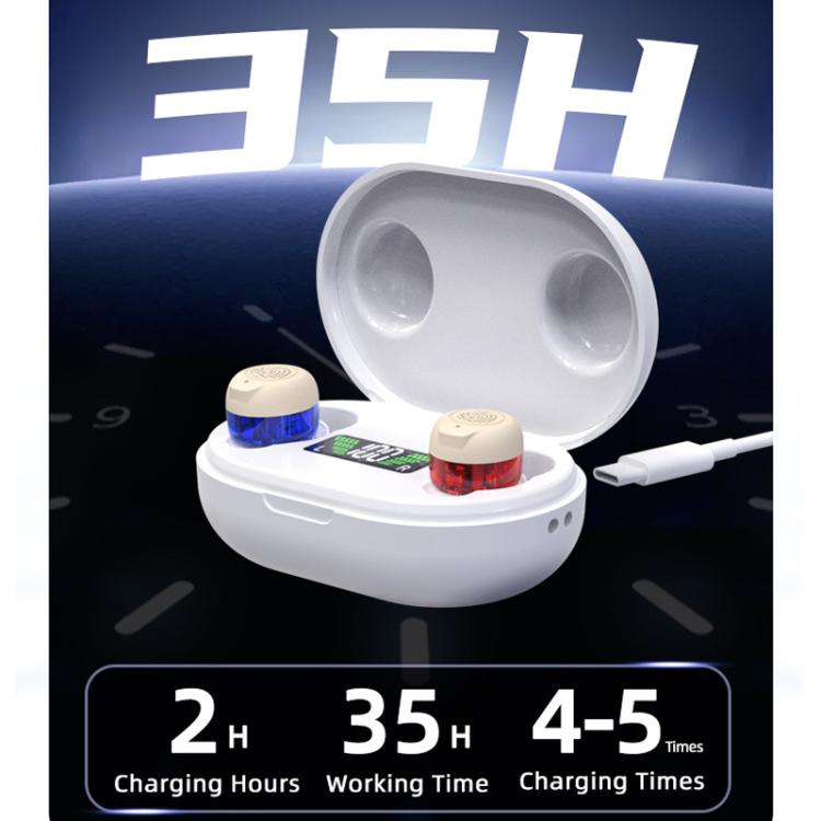 Wireless Invisible Hearing Aid With Digital Display Charging Case & Touch Control Skin Color +White Case - Hearing Aids by buy2fix | Online Shopping UK | buy2fix