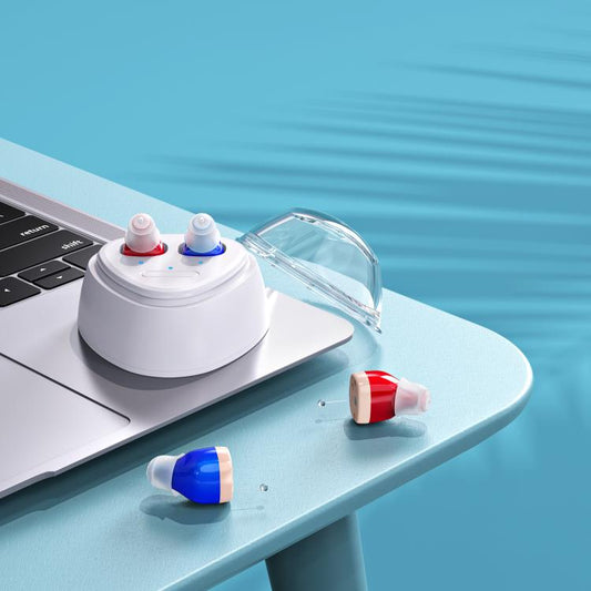 Ultra-Compact In-Ear Invisible Hearing Amplifier With Charging Case For Elderly(Skin Color+Black Case) - Hearing Aids by buy2fix | Online Shopping UK | buy2fix