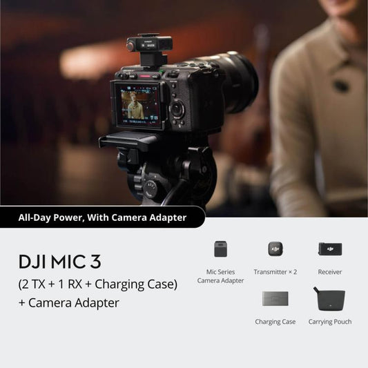 Original DJI Mic 3 (2 TX + 1 RX + Charging Case) + Camera Adapter - DJI Mic Series by DJI | Online Shopping UK | buy2fix