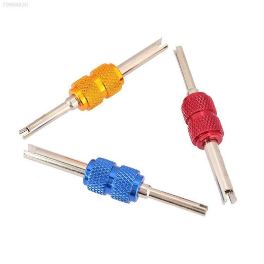5pcs Aluminum Alloy Car Air Conditioner Valve Core Installation Removal Double-Head Wrench(Random Color Delivery) - Hand Tool Sets by buy2fix | Online Shopping UK | buy2fix