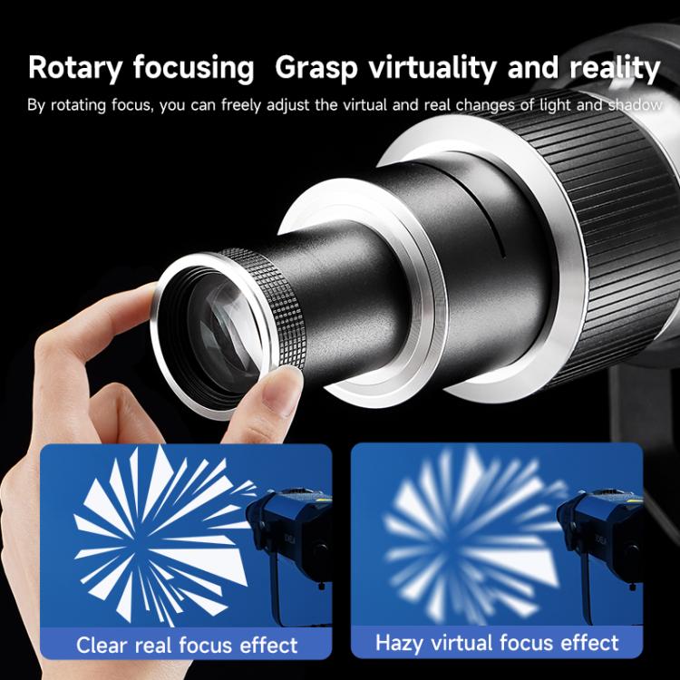 Adjustable Focus DIY Optical Snoot for Bowens Mount Flash Conical Lens Photography Light Modifier 5 Templates Kit - Stand Bracket by buy2fix | Online Shopping UK | buy2fix