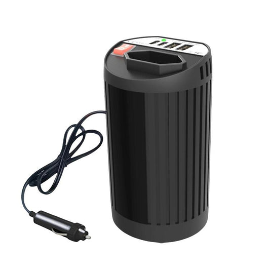 Gurxun 200W Modified Wave Intelligent Car Inverter Dual USB + Dual Type-C Port Car Power Converter, Spec: Brazil Plug 12V To 110V - Modified Square Wave by Gurxun | Online Shopping UK | buy2fix
