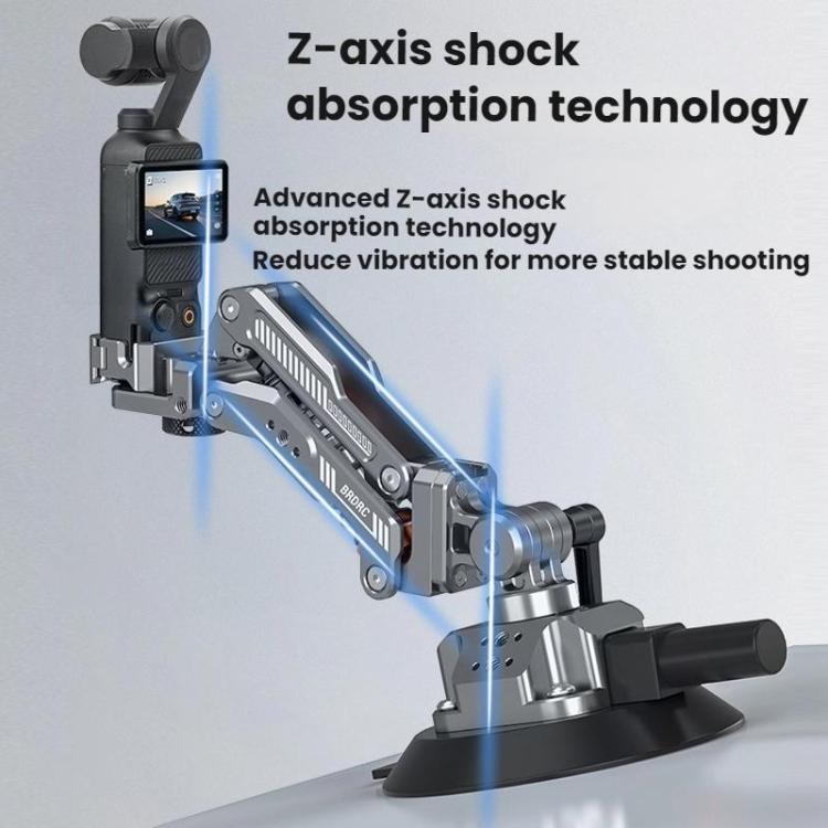For DJI OSMO POCKET 3 BRDRC Car Suction Cup Expansion Fixed Clip Shock Absorber Bracket(PO3016) - Mount & Holder by BRDRC | Online Shopping UK | buy2fix