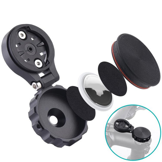 Bicycle Headset Mount For AirTag AirTag 2nd Gen / AirTag 1st Gen, Garmin, Wahoo, Bryton, iGPSPORT, Magene, XOSS & More Bike Computer Holder(Black)