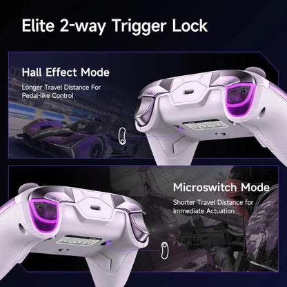 EasySMX D10 Wireless Gaming Controller with Dual-Mode Triggers & TMR Hall Effect Joysticks Charging Dock for PC/Switch/Phone/Steam(Purple) - Gamepads by EasySMX | Online Shopping UK | buy2fix