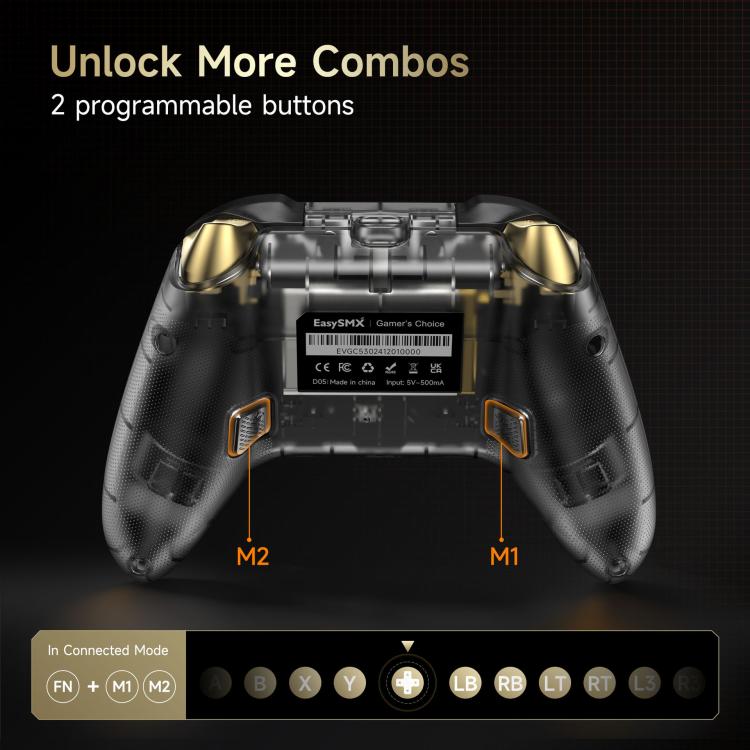 EasySMX D05 Tri-mode Wireless Gaming Controller for PC/Switch/Steam Deck/TV/Phone with Charging Dock(Black) - Gamepads by EasySMX | Online Shopping UK | buy2fix
