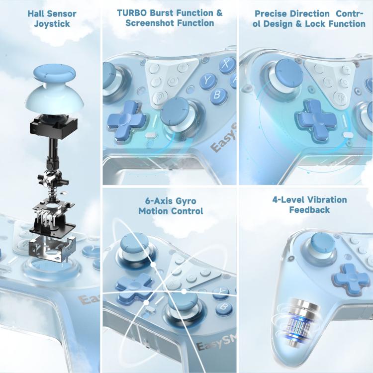 EasySMX T39 Hall Effect 3D Joystick Gaming Controller For Nintendo Switch/Switch Lite/Switch OLED, Steam Deck, PC & IOS Mobile/Tablet(White) - Gamepads by EasySMX | Online Shopping UK | buy2fix